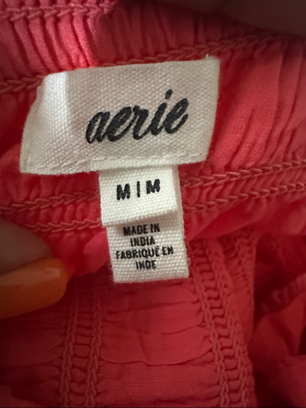 aerie Coral Pink Flirty Shoulder Summer Mini Dress Sz. M - Picture 10 of 10